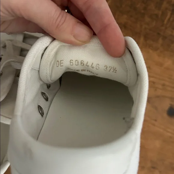 Saint Laurent Malibu Canvas Sneaker - White Distressed Logo 37.5 or 7/7.5 - Picture 14 of 14